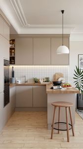 Gabinetes Modernos de Estilo Fresco, Electrodomésticos Integrados, Almacenamiento Completo en Gabinetes, para Apartamentos Pequeños, Gabinetes Comerciales - Product Image 2