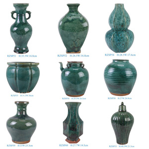 Vaso di <span class=keywords><strong>ceramica</strong></span> regalo decorativo verde trasformato in forno cinese - Product Image 6