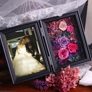 Thiết kế mới tùy chỉnh bán buôn 5*7 gỗ trắng 3D sâu tự làm bảo quản hoa tươi bóng hộp hình ảnh khung - Product Image 3