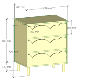Meuble pour enfants, <span class=keywords><strong>commode</strong></span> à <span class=keywords><strong>3</strong></span> <span class=keywords><strong>tiroirs</strong></span> <span class=keywords><strong>en</strong></span> <span class=keywords><strong>bois</strong></span> blanc, grand coffre de rangement pour le salon - Product Image 3