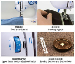 Machine à coudre électrique de table robuste UFR-707 avec té<span class=keywords><strong>l</strong></span>écommande, homologuée CE/ROHS, mini machine à coudre pour T-shirts et décoration intérieure - Product Image 3