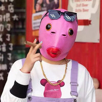Masque de fête d'Halloween pour adultes, costume de carnaval amusant et mignon, tête de poisson verte, monstre Murloc, coiffe de poisson, Cospaly