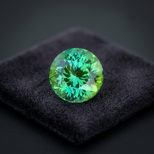 Turmalina Verde Azul Natural Impecable de 3.58 CT, Corte Redondo Excelente, Limpia, con Lupa, 9.1x6.8mm, Procedente de Afganistán - Product Image 2