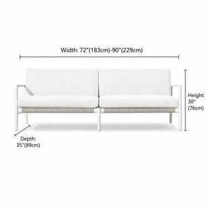 Source Factory Modern Industrial All weather Aluminum and Wicker <b>Outdoor</b> <b>Sofa</b> Mixed Material Garden Lounge Couch for Villa Proje - Product Image 2