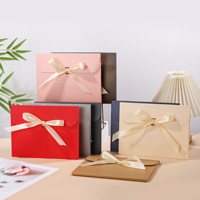 Coffret de luxe aseptique violet pour bijoux avec ruban et nœud, boîtes d'emballage personnalisées avec logo pour bagues/boucles d'oreilles/colliers/bracelets, sacs cadeaux