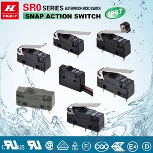 Taiwan Brand Highly Precise IP67 Waterproof Micro Switch SR0-02A Long Shank Reset RoHS Compliant 6A 125V/250VAC