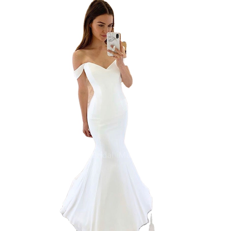 Vestido Blanco Corte Sirena - Simple White Spandex Dress Vestido Blanco Corte Sirena - Simple White Spandex Dress
