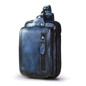 Andong - Nueva Riñonera de Cuero para Hombre, Estilo Casual, con Gancho, de Cuero Crazy Horse, Pequeña, con Capacidad para Llevar al Hombro o Cruzado - Product Image 6