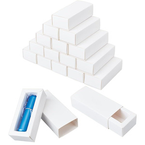 Cassetto di carta pieghevole bianco scatole regalo Kraft campioni di rossetti per feste Mini scatole di profumo fatte a mano - Product Image 1