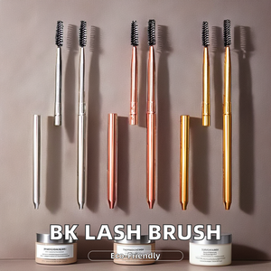 Brosse à cils réutilisable en métal portable pour extensions de cils, brosse à shampoing en mousse, brosse à maquillage de voyage en nylon, applicateur de mascara avec capuchon - Product Image 6