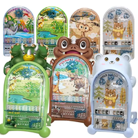 HTL Jeu de flipper portable sur le thème des animaux marins (Baleine, Crabe, Pieuvre, Escargot de mer) avec lanceur à ressort, jeu d'arcade de poche, cadeau
