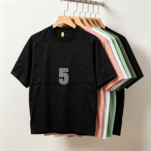 เสื้อยืดคอตตอนคุณภาพสูง 220gsm แบบเรียบ ไม่มีลาย พิมพ์ลาย 3 มิติได้ตามสั่ง เสื้อยืดผู้ชายไซส์ใหญ่ เสื้อยืดโอเวอร์ไซส์ เนื้อผ้าหนา - Product Image 1