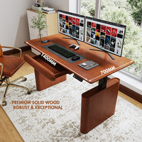 Bureau assis-debout modulaire à double moteur en bois massif résistant aux rayures, montage facile, hauteur réglable électriquement, ergonomique