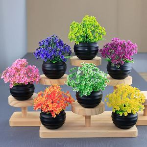 Petite plante verte artificielle, décoration de pot de fleurs en plastique pour salon intérieur et extérieur, ensemble de plantes en pot - Product Image 6