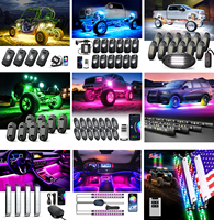 Kit d'éclairage RGB pour voiture 4/6/8/10/12 Pods LED Underglow Light Pod avec interrupteur Blanc pur Lumière de puits de roue pour camion ATV UTV SUV