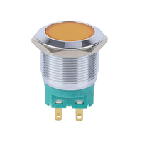 Bouton-poussoir décoratif en laiton chromé de 22 mm, 1NO1NC, momentané, 5A, IP67, à souder, pour interphone de porte de luxe