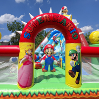 Château gonflable Mario avec toboggan, mini-terrain de jeux, structure gonflable combinée pour enfants