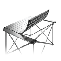 Table pliante tout-terrain réglable en hauteur BRS, en alliage d'aluminium, table pliante portable pour le camping