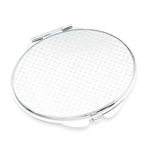 Oval <b>Compact</b> <b>Mirror</b> Setting Blank Silver Electroplated HD Double Sided Folding Pocket Metal Frame Custom Logo Makeup <b>Mirror</b> - Product Image 2