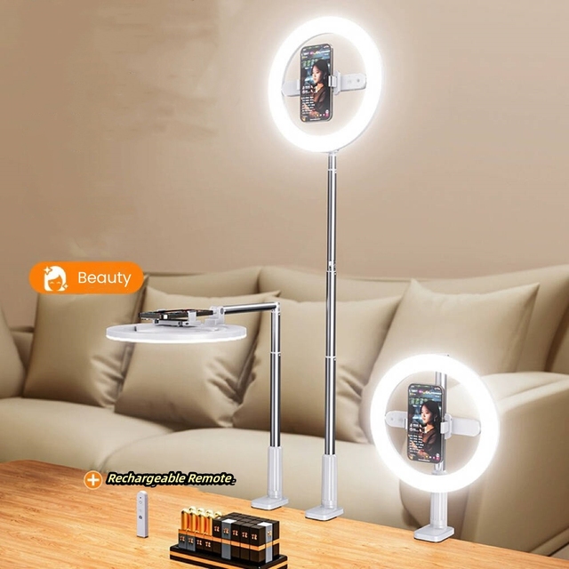 10-inch 144 LED Ring Light with Stand for Live Streaming Content Creation Portable Desktop Fill Light for TikTok YouTube Videos