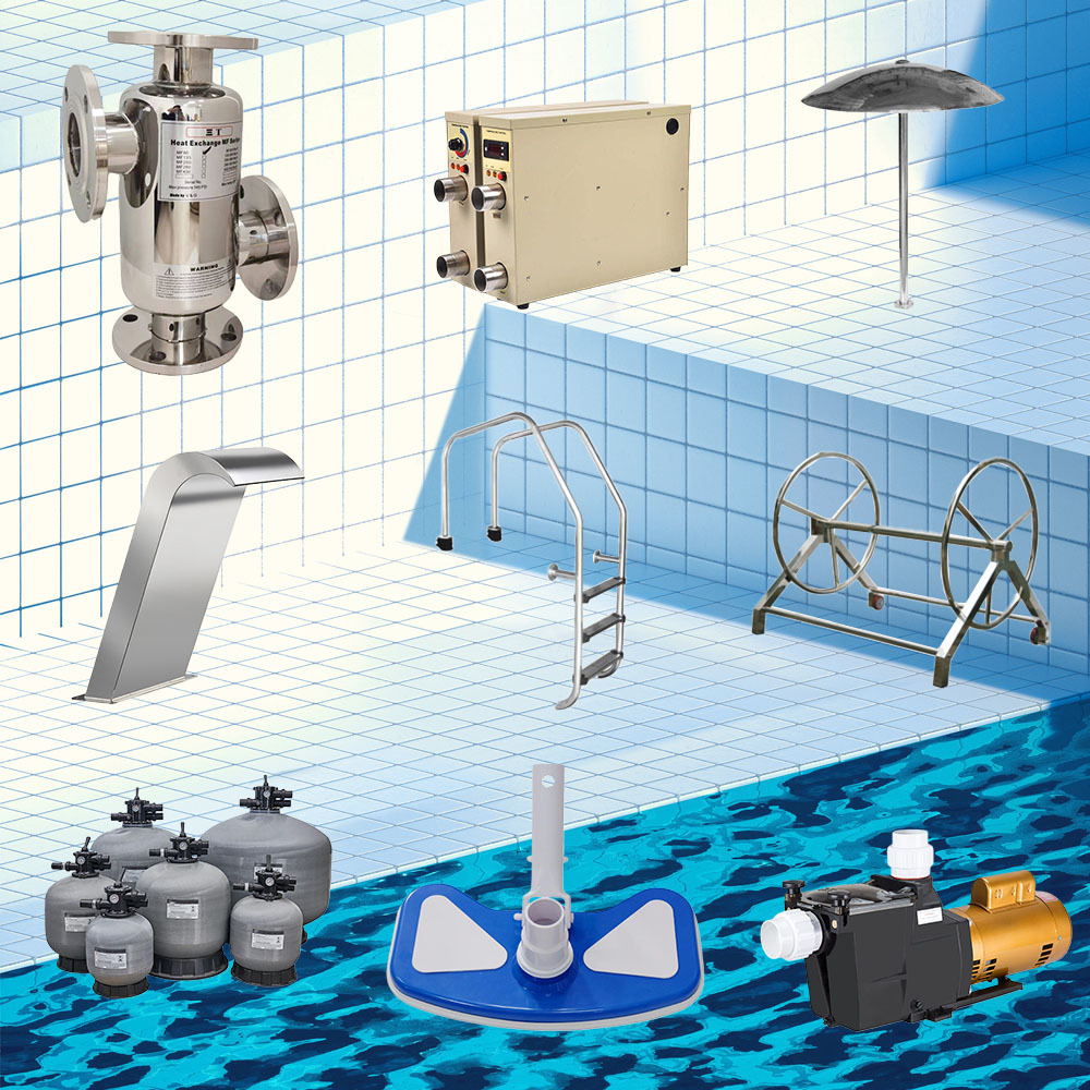 Hot Sale High Quality Swimming Pool Complete Full Set Equipment Accessories with Stainless Steel PVC Materials IP68 LED Lighting