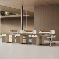 Ensemble de bureaux et chaises de bureau modulaires écologiques, design moderne et simple, stand de personnel pour espace ouvert, 2/4/6 places