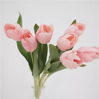 Buket Tulip Buatan Real Touch Moisturizing Gaya Korea INS, Tulip Palsu untuk Dekorasi Rumah, Perlengkapan Fotografi & Homestay