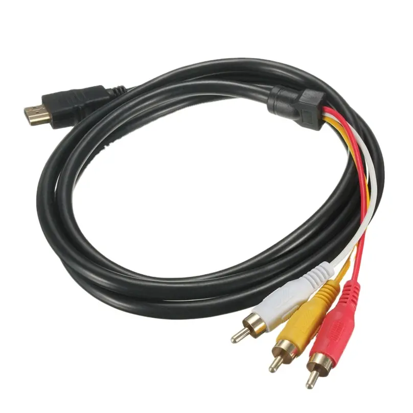 1.5M Hdmi maschio a 3 RCA AV componente Video converti cavo adattatore cavo HDMI a 3RCA per DVD HDTV STB 1080P