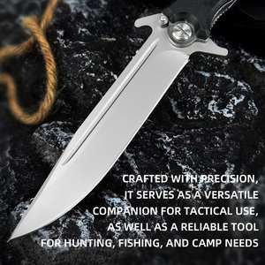 Dao gấp thép D2 Nga, cán G10, dao săn bắn, dao cắm trại ngoài trời, dao bỏ túi dành cho nam - Product Image 3