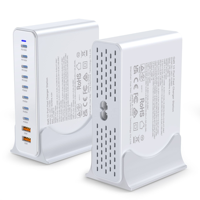 Adaptor Pengisi Daya Cepat Desktop 800W GaN 10-Port dari Produsen Sumber Daya, 8USB-C 2USB-A untuk Laptop, Ponsel, Tablet