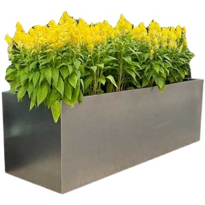 Mobilier de jardin extérieur grand jardinière rectangulaire en métal à l'extérieur boîte à plantes en aluminium pot de <span class=keywords><strong>fleur</strong></span> en acier inoxydable - Product Image 1