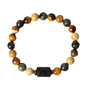 Bracciale Unisex con Pietre Naturali Occhio di Tigre e <span class=keywords><strong>Pietra</strong></span> Immagine, 12 Segni Zodiacali, Bestseller Transfrontaliero Euro-Americano, Regalo - Product Image 5