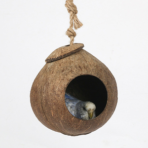 Nichoir pour oiseaux en noix de coco naturelle, cage intérieure, jardin extérieur, cachette non toxique pour perroquets - Product Image 3