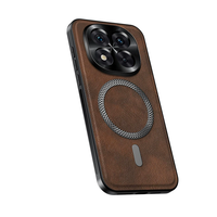 Étui de téléphone magnétique sans fil en cuir de luxe TPU pour Redmi Note 15 Pro 14 13 Funda