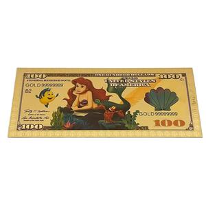 ธนบัตรลายอนิเมะอเมริกันรูปนางเงือกเคลือบทองคำ 24K <span class=keywords><strong>ขาย</strong></span>ดี เหมาะสำหรับสะสมและเป็นของขวัญ - Product Image 4