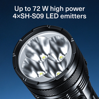 Lampe torche tactique LED SUPERFIRE M7 rechargeable par USB, étanche IP65, 10000 lumens, portée du faisceau de 400 m, en alliage d'aluminium, SOS, camping