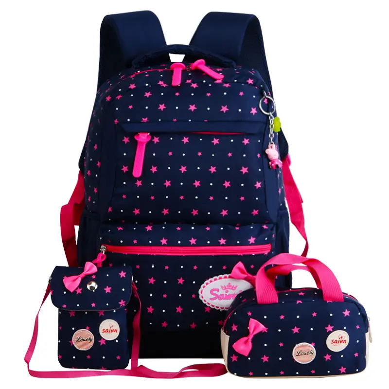 Sıcak satış 3 adet seti birincil öğrenci kız sırt çantası Kig sırt çantası okul çantası