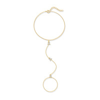 Bracelet chaîne à main Glowluxe en argent sterling 925 plaqué or avec breloque papillon en zircon cubique, bijoux minimalistes tendance B2B