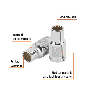 บ็อกซ์ 6 1/4" ซ็อกเก็ต 12 จุด, ไดรฟ์ 1/4", TRUPER - Product Image 2