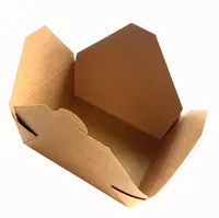 Boîte à lunch jetable en papier kraft imprimée en flexographie personnalisée, avec lamination mate/brillante, logo pour les restaurants de sushis à emporter, emballage alimentaire