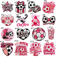 Patchs de football roses brodés thermocollants pour femmes et jeunes filles, style sportif et cool