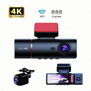 Caméra embarquée 4K 3 canaux avec Wi-Fi intégré, capteur G, vision nocturne, grand angle 160-170° pour l'enregistrement avant/arrière de la voiture - Product Image 2