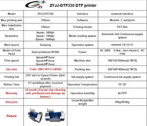 Impresora Automática de Doble Cabezal DTF de 13 Pulgadas (33 cm) <span class=keywords><strong>para</strong></span> Impresión de Camisetas, Impresora de Inyección de Tinta Xp600 de Doble Cabezal - Product Image 3