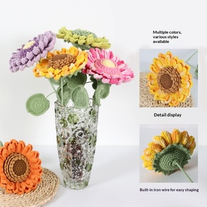Bouquet de tournesols moderne tissé à la main, double couche, pour la Fête des Enseignants, la remise des diplômes, les mariages, la décoration intérieure et les accessoires de photographie - Product Image 4