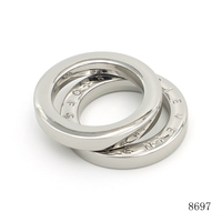 Piezas y Accesorios para Bolsos, Anillo Metálico en Forma de O, Logotipo de Marca Personalizado, Anillo de Cierre Redondo, Anillo de Cierre de Aleación de Zinc, Conectores