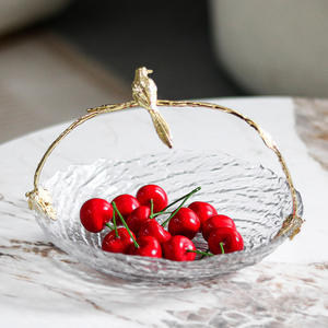 Plateau à fruits en verre tourbillonné de luxe léger, conteneur de rangement, ornement de bureau, décoration personnalisée pour la maison, le bureau, le salon, cadeau - Product Image 1