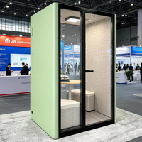 Cabine insonorisée mobile de conception moderne en aluminium pour bureau privé, idéale pour la voix off, le télétravail et les bureaux.