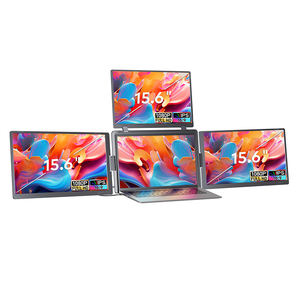 Moniteur portable 15,6 pouces 1080P Quad IPS à câble unique, double écran pour ordinateur portable, commerce, trading, jeux, extension d'écran USB-C - Product Image 1