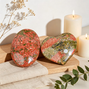 Juego <span class=keywords><strong>de</strong></span> 5 Cristales Naturales <span class=keywords><strong>de</strong></span> Unakita al por Mayor, Kit <span class=keywords><strong>de</strong></span> Piedras Curativas con <span class=keywords><strong>Esfera</strong></span> <span class=keywords><strong>de</strong></span> Corazón para Equilibrio Corporal y Mental, Trabajo <span class=keywords><strong>de</strong></span> Chakras - Product Image 3