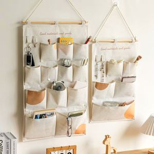 High Quality 10-Cell <b>Canvas</b> Hanging Storage Bag Wear-Resistant Washable Folding Organizer for Home for Daily Jewelry <b>Wall</b> - Product Image 4